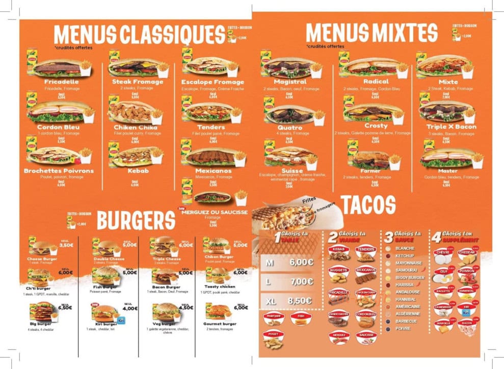 Master Kebab — carte page 1