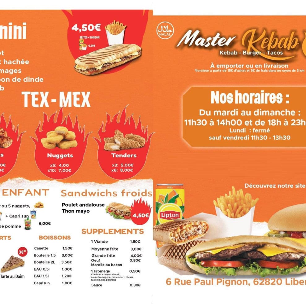 Master Kebab — carte page 2