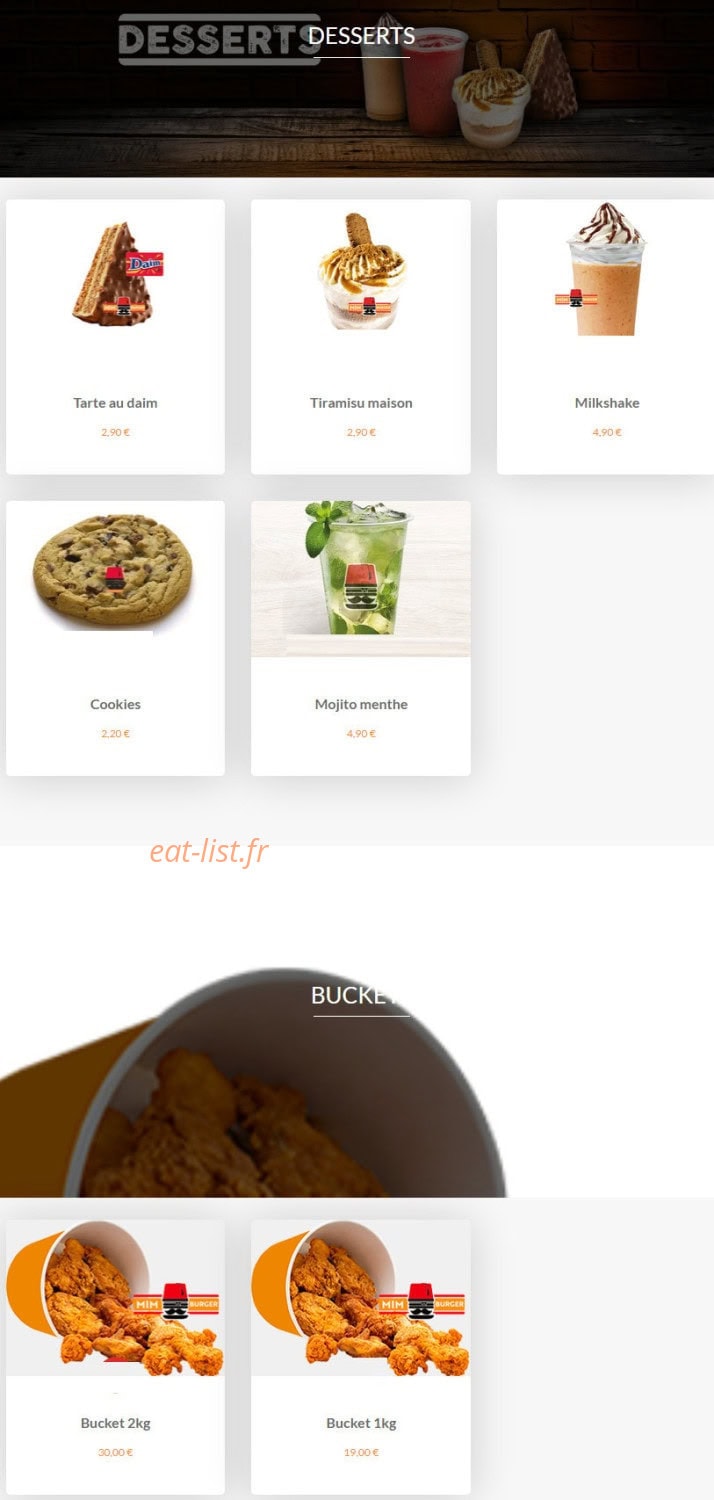 Mim burger — carte page 5