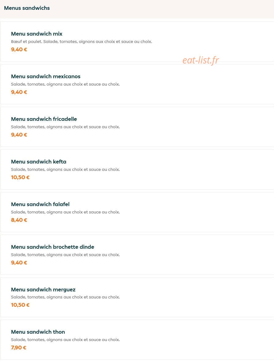 ZeeLee Kebab — carte page 2