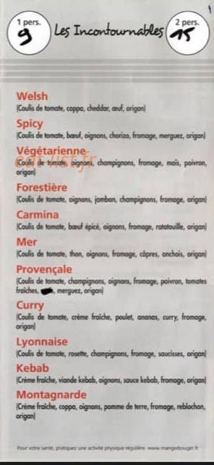 Friterie 901 — carte page 8