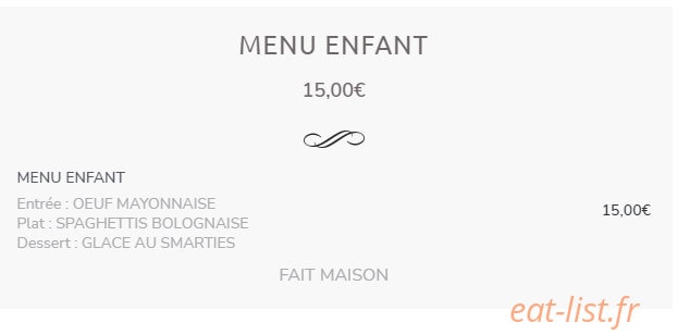 Restaurant N9UF — carte page 2