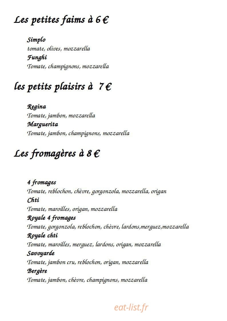 Pizza Angelo — carte page 1