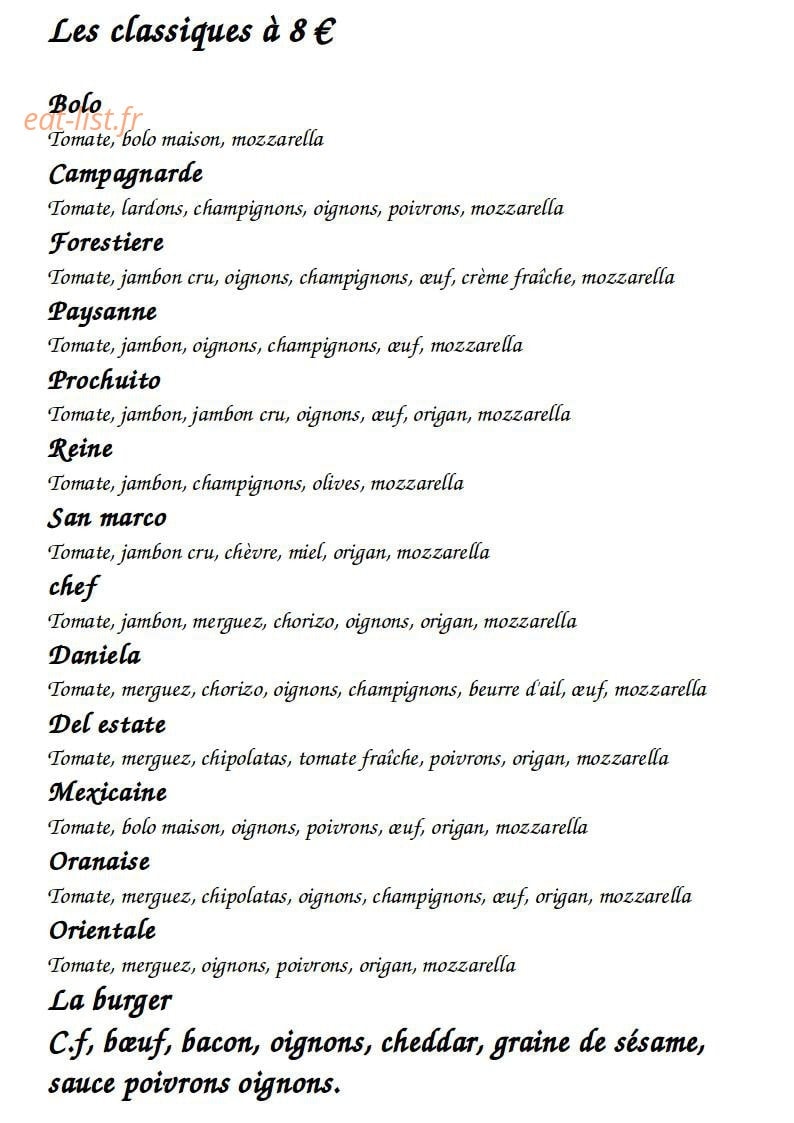 Pizza Angelo — carte page 2