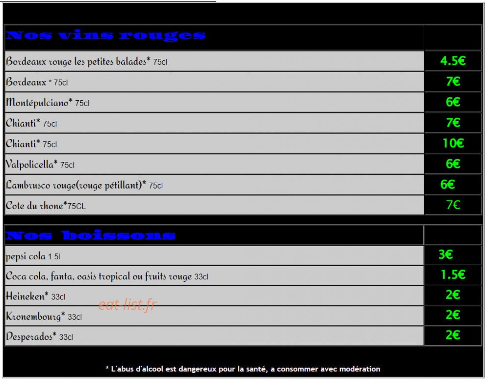 Pizz'Appel — carte page 6