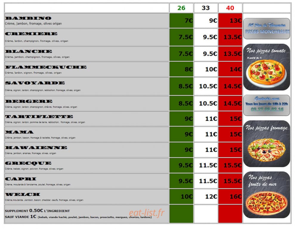 Pizz'Appel — carte page 2