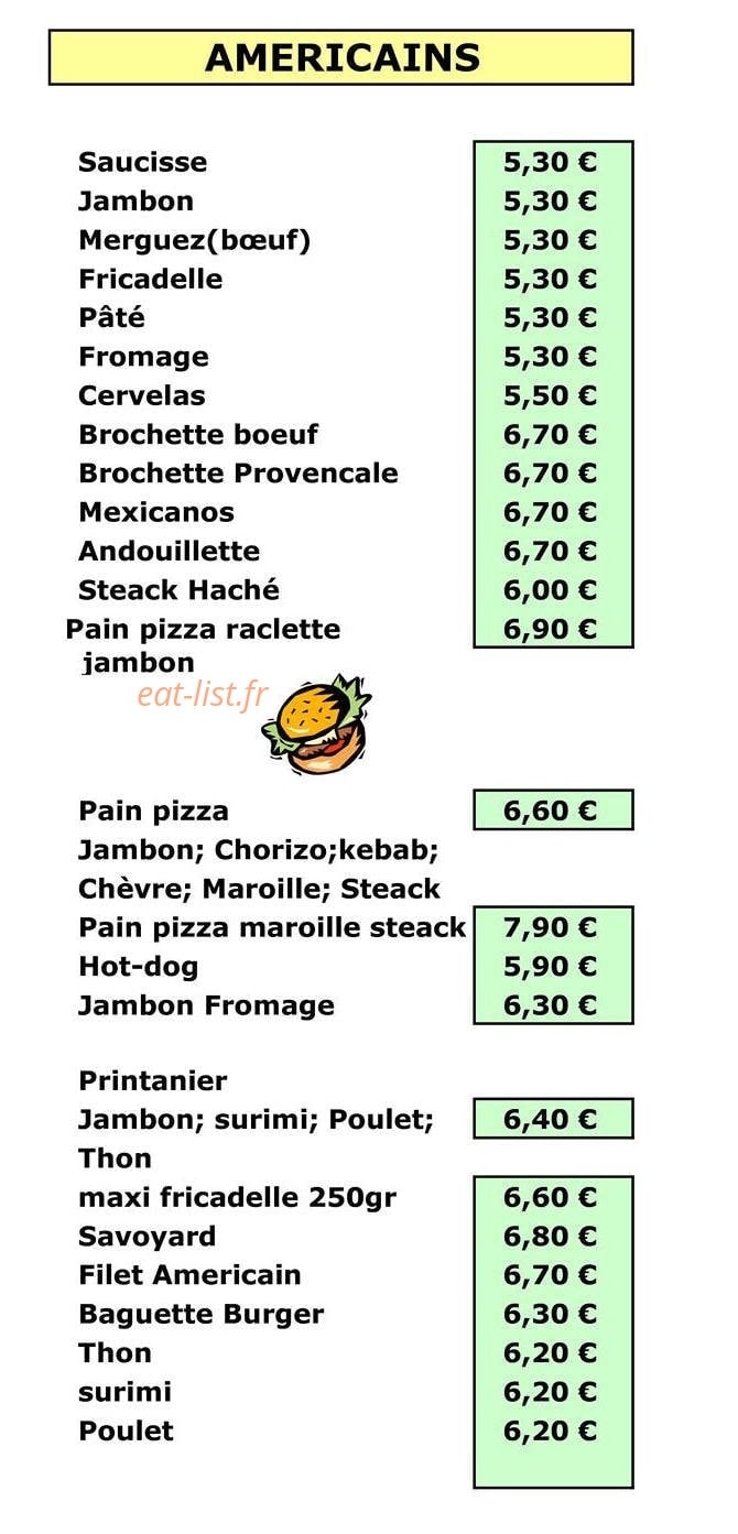 Friterie du centre — carte page 4