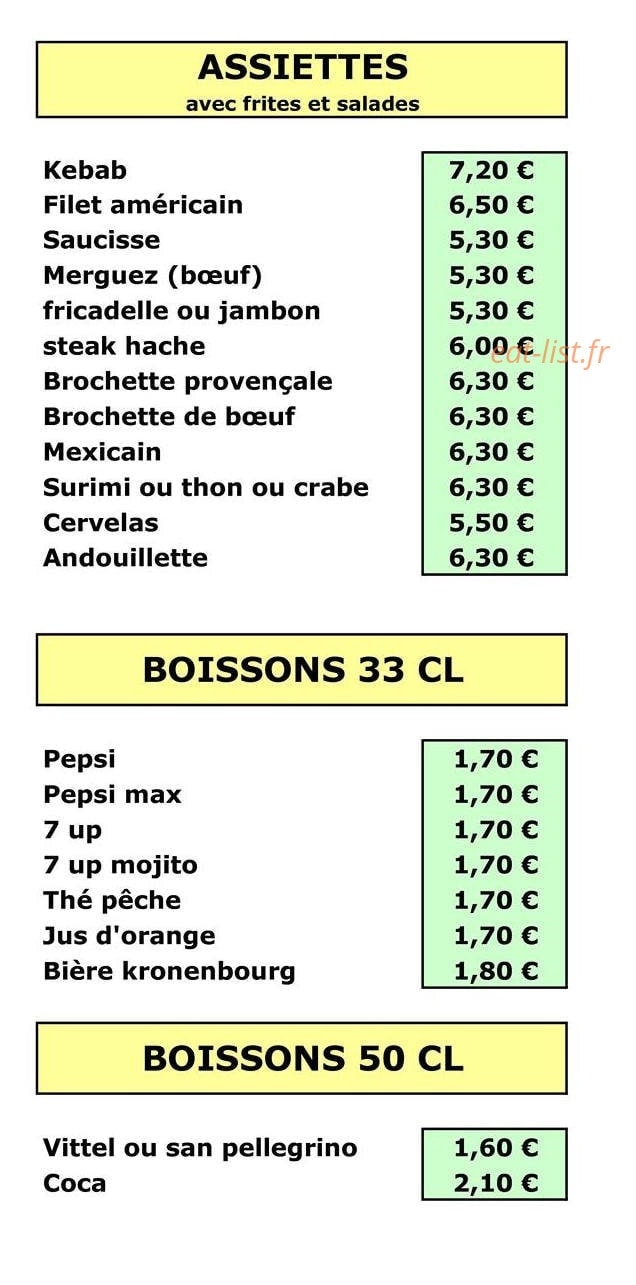 Friterie du centre — carte page 3