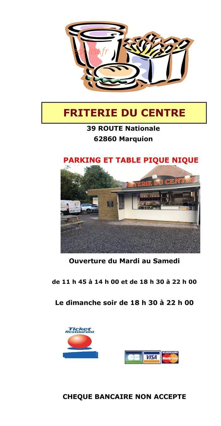Friterie du centre — carte page 1