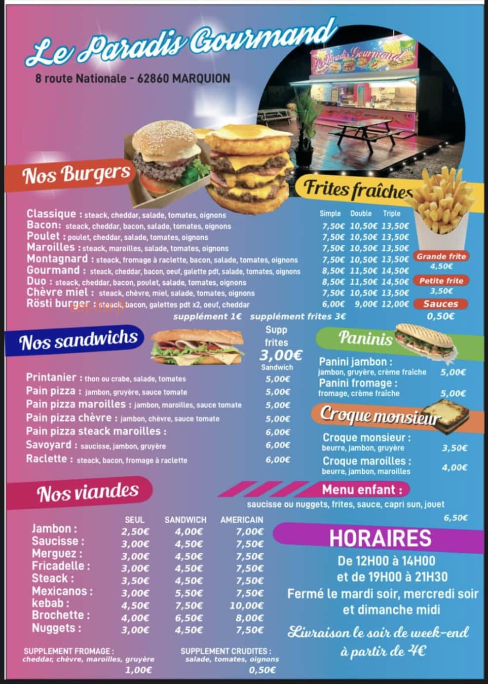 Le paradis gourmand — carte page 1