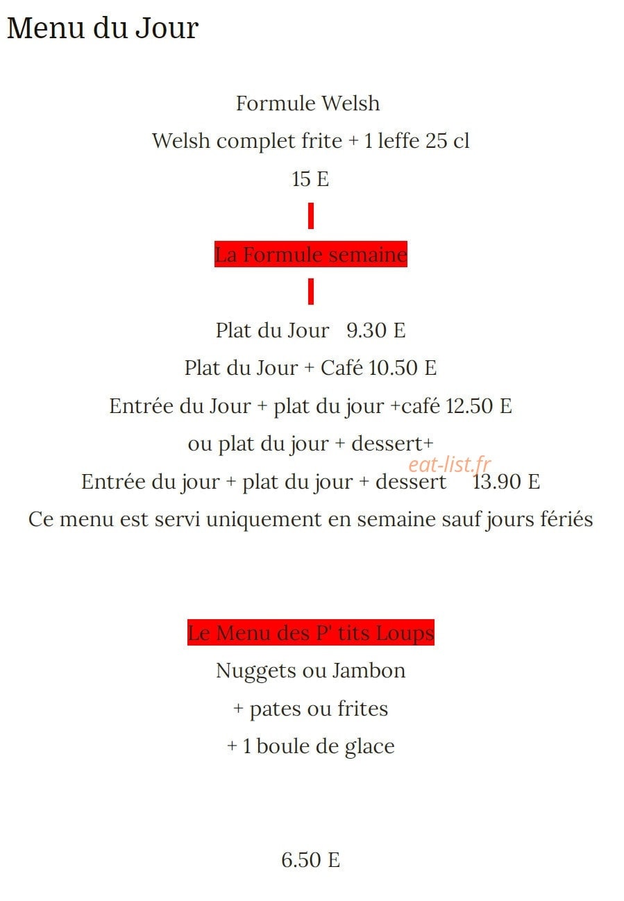 La Taverne — carte page 2