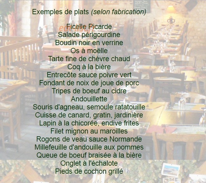 L' Estaminet De L' Andouiller — carte page 1