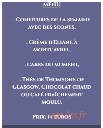 Le Tea Room — carte page 1