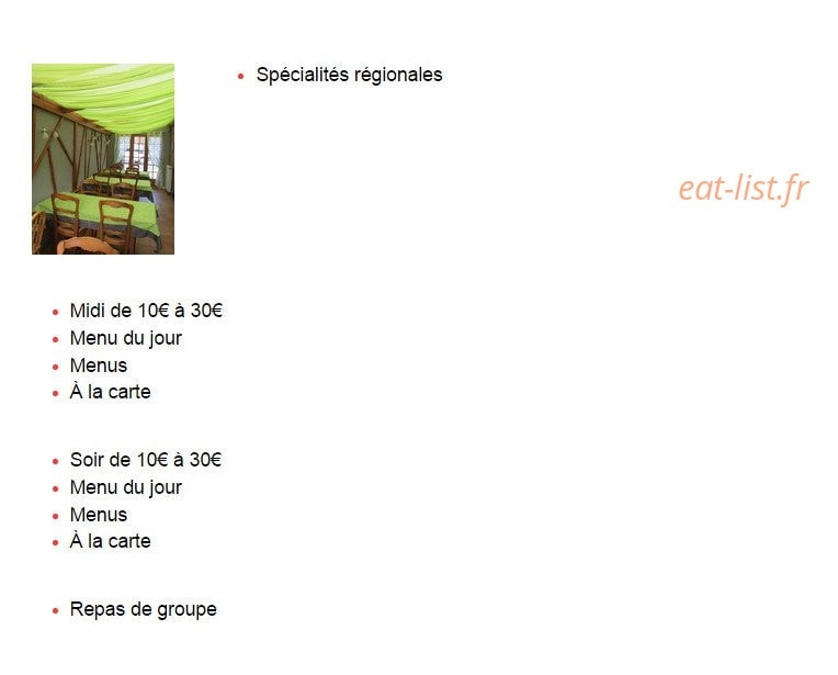 Restaurant Du Val d'Authie — carte page 1