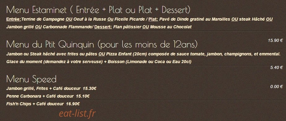 L'estaminet — carte page 6