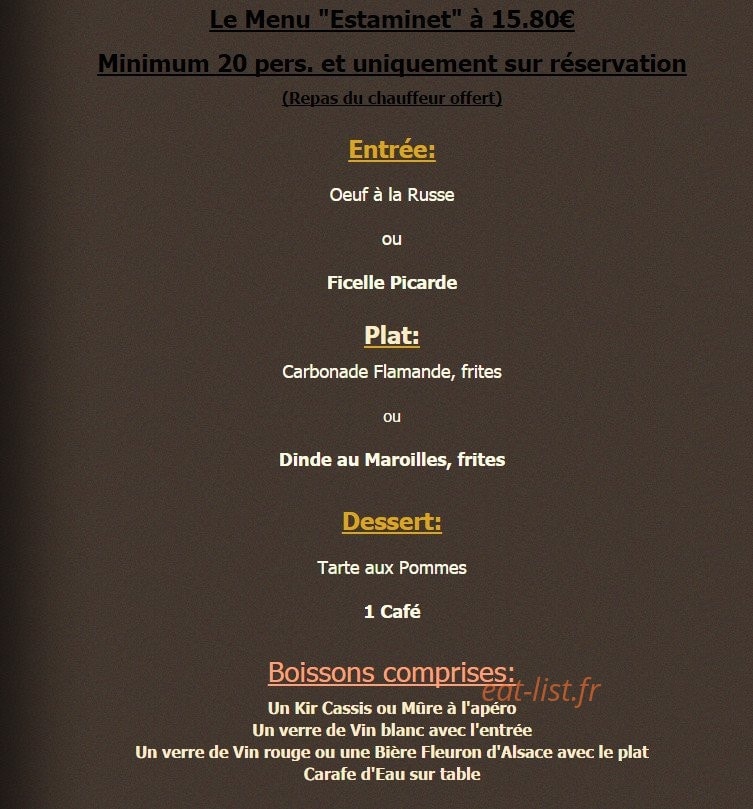 L'estaminet — carte page 7