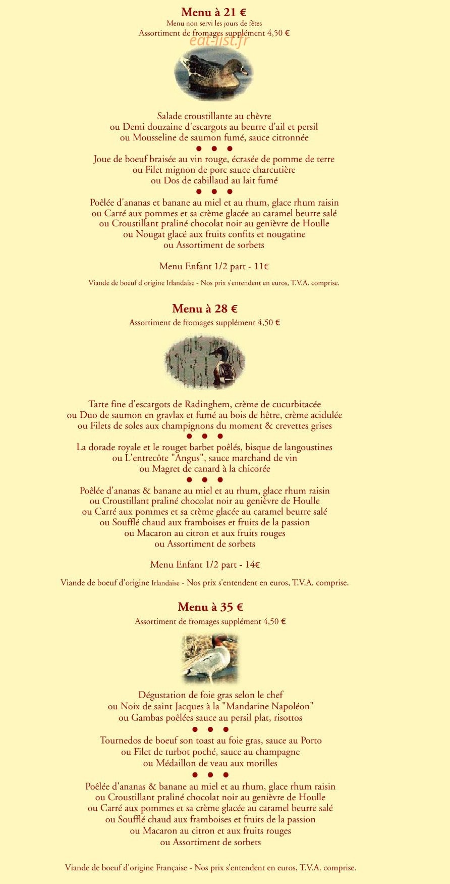 A la Ferme Loisel — carte page 1
