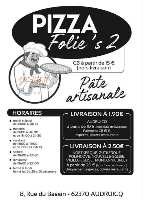 Pizza folie's 2 — carte page 1