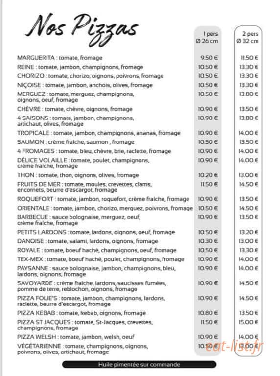 Pizza folie's 2 — carte page 2