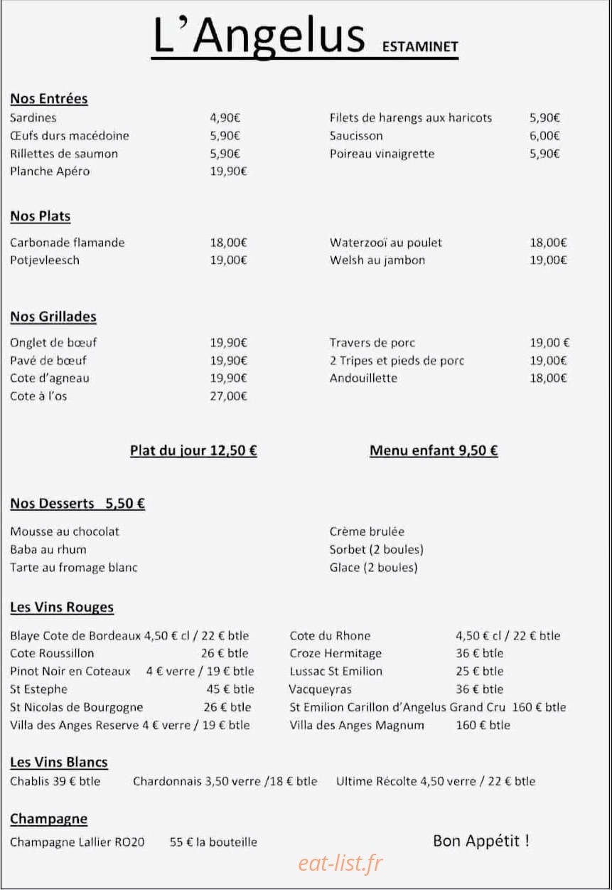L'angélus — carte page 1