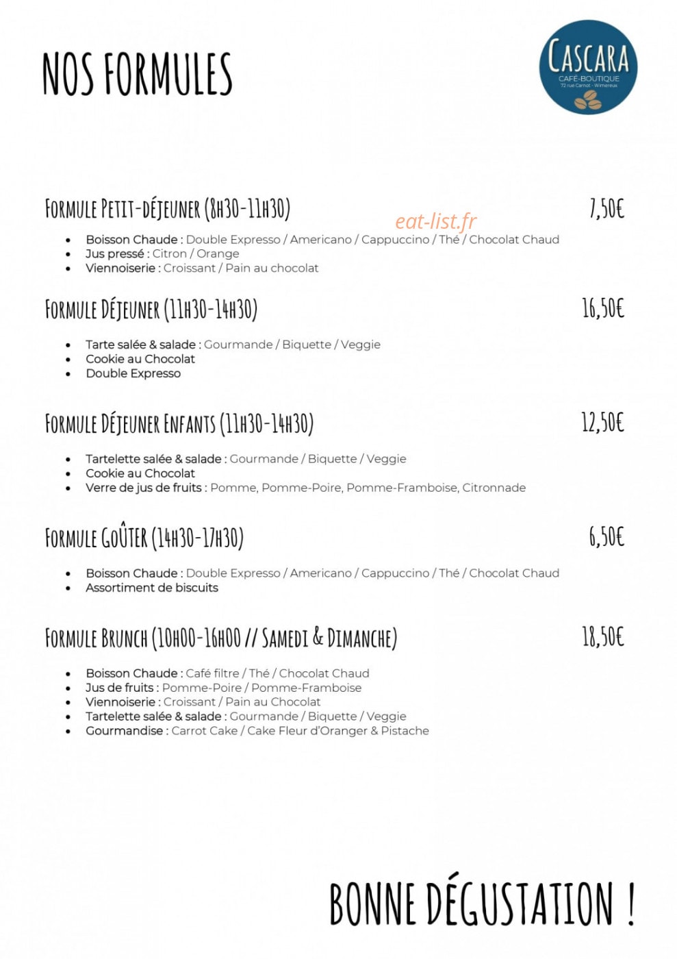 Cascara — carte page 2