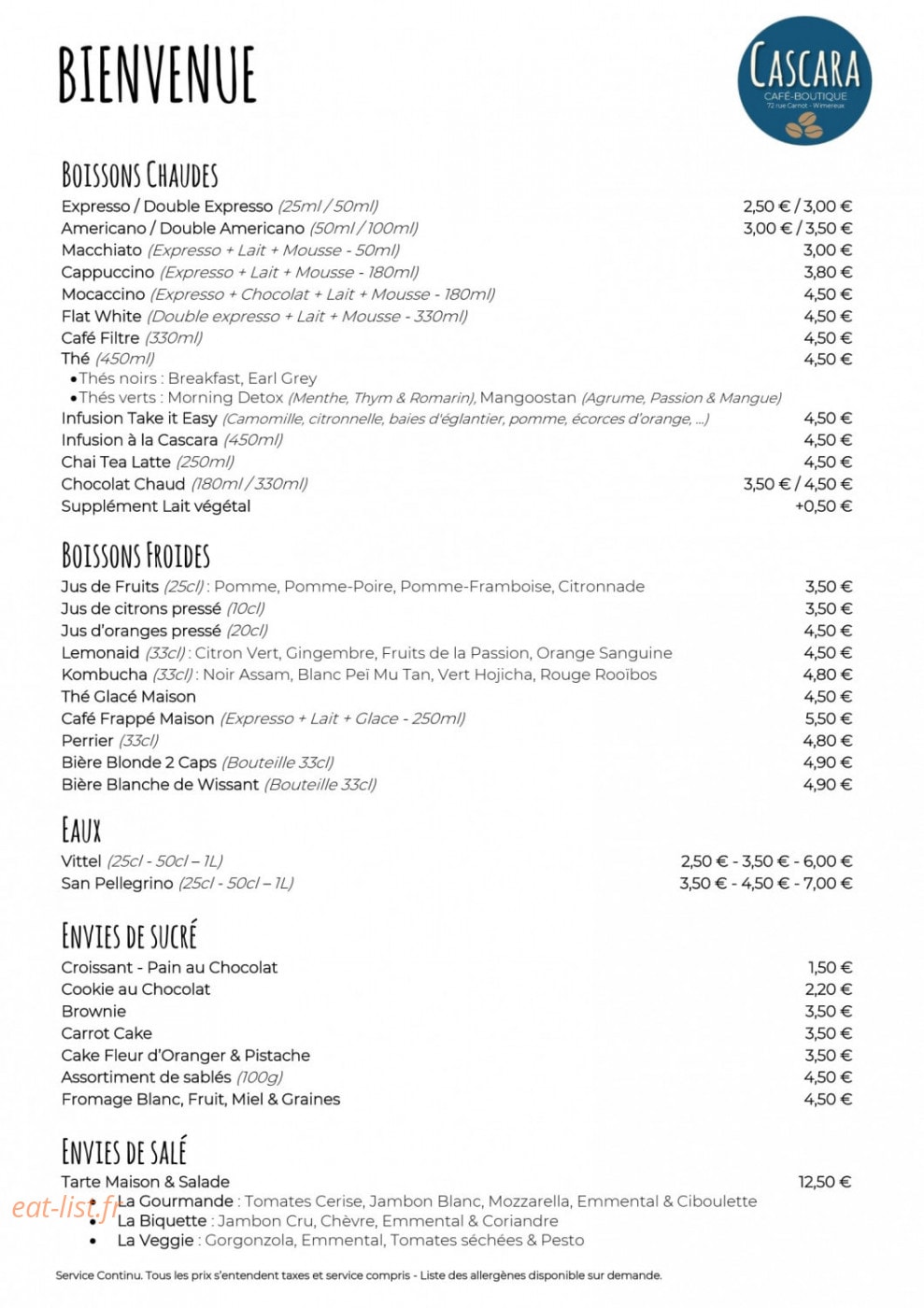 Cascara — carte page 1