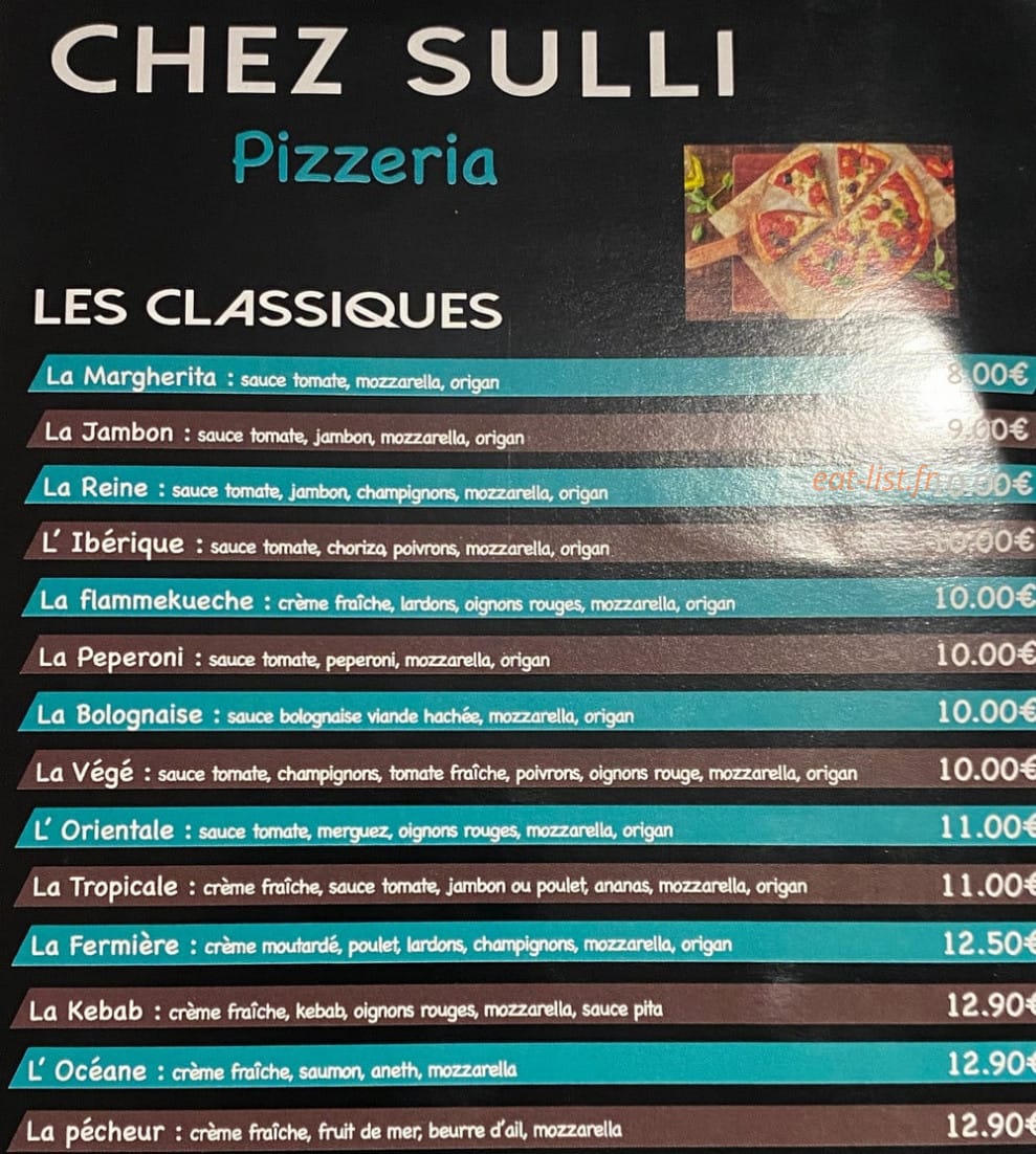 Chez Sulli — carte page 1