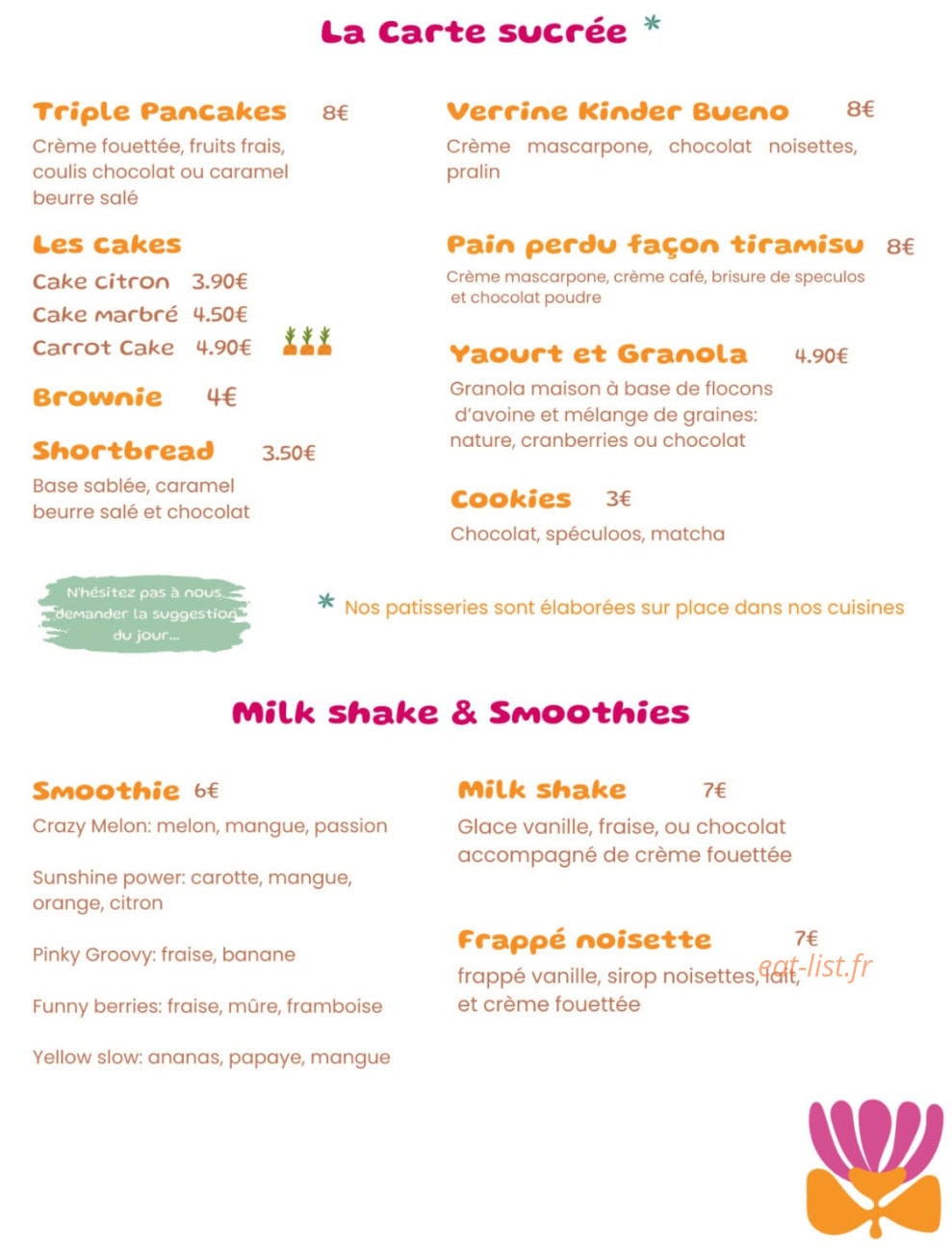 La Maison Bohème — carte page 2