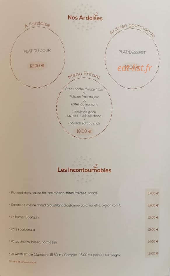 Le Back Spin — carte page 2
