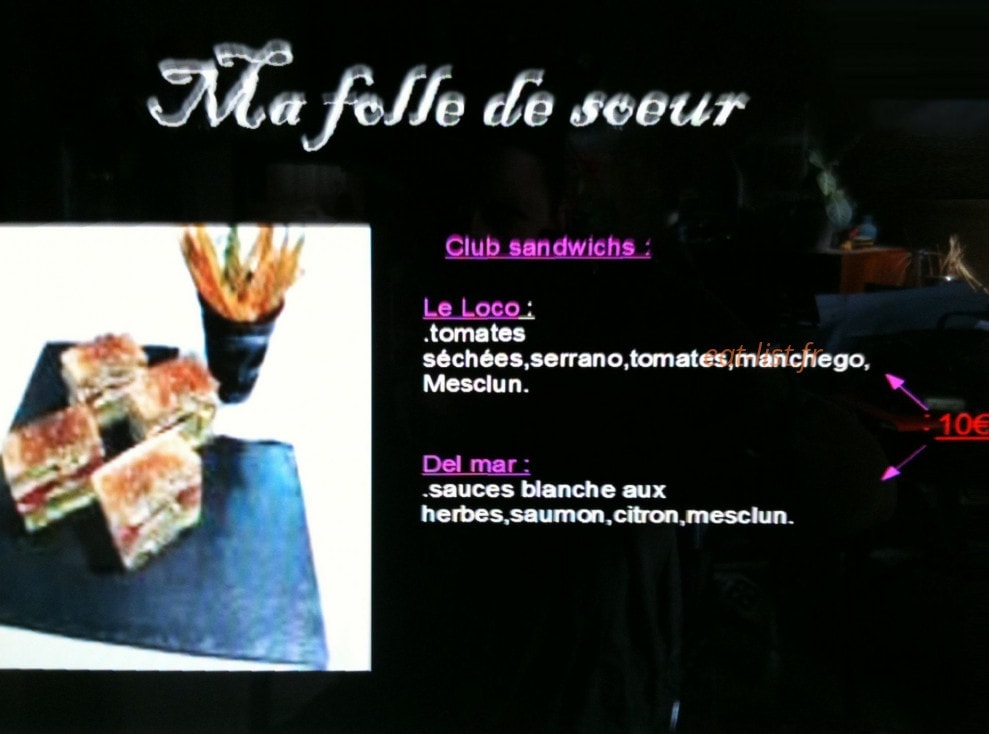 Ma Folle de Soeur — carte page 1