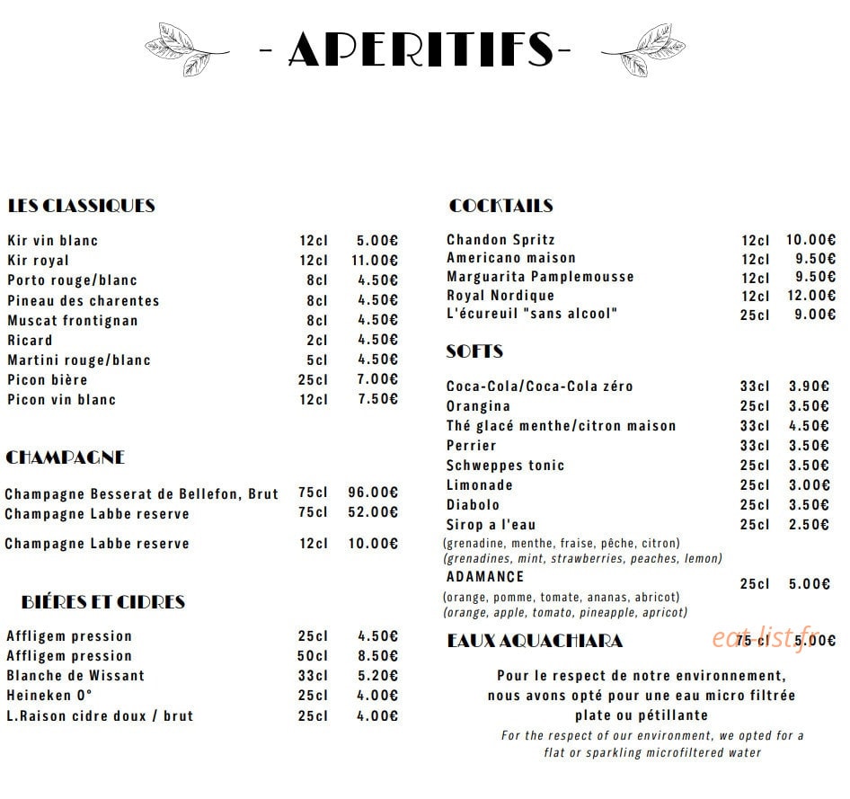 Restaurant Du Centre — carte page 5