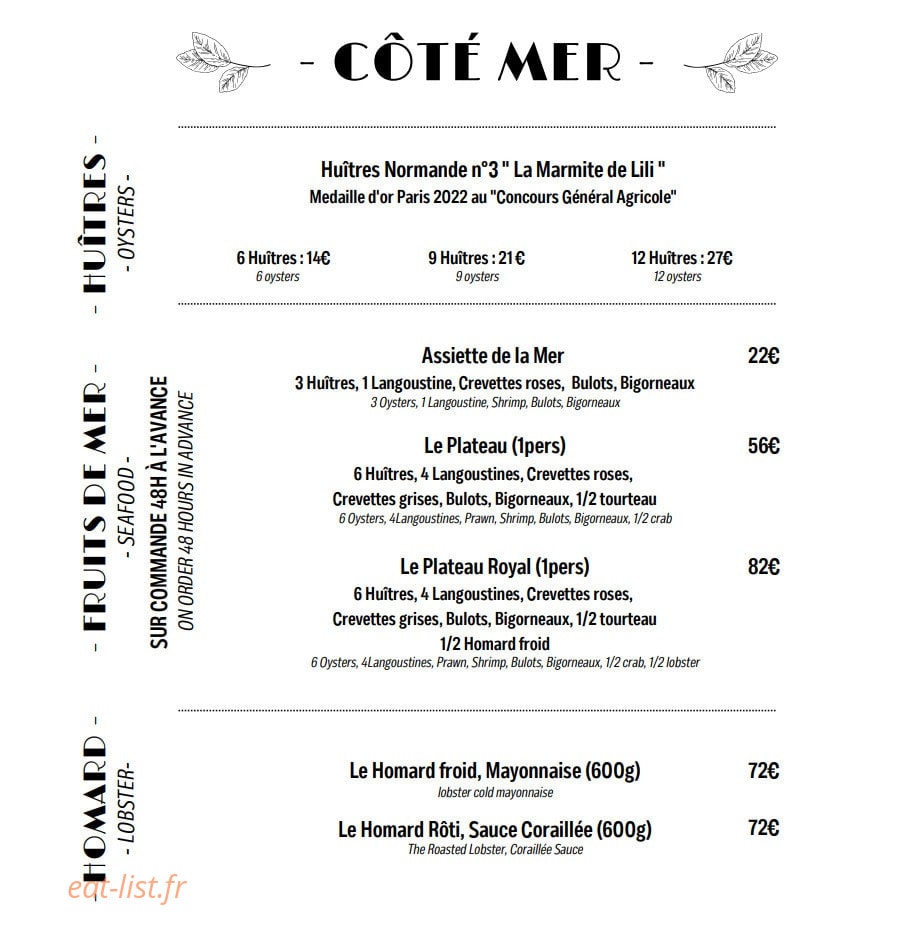 Restaurant Du Centre — carte page 3