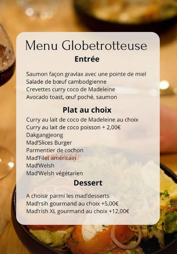 Chez Madeleine — carte page 1