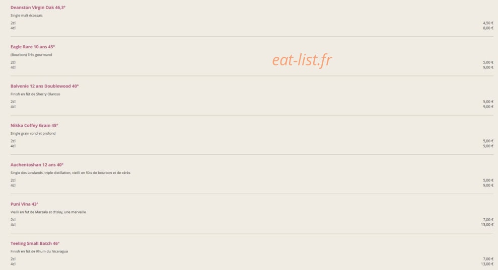 Chez Madeleine — carte page 19