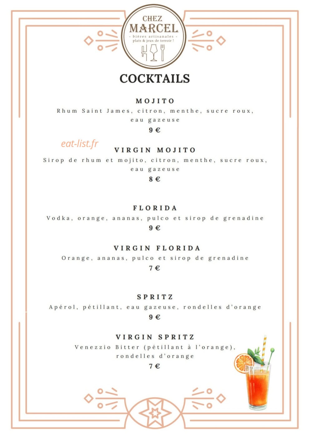 Chez Marcel — carte page 6