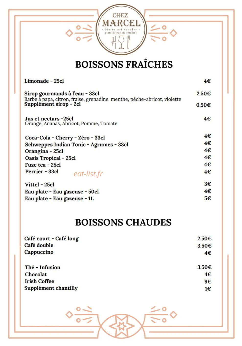 Chez Marcel — carte page 8