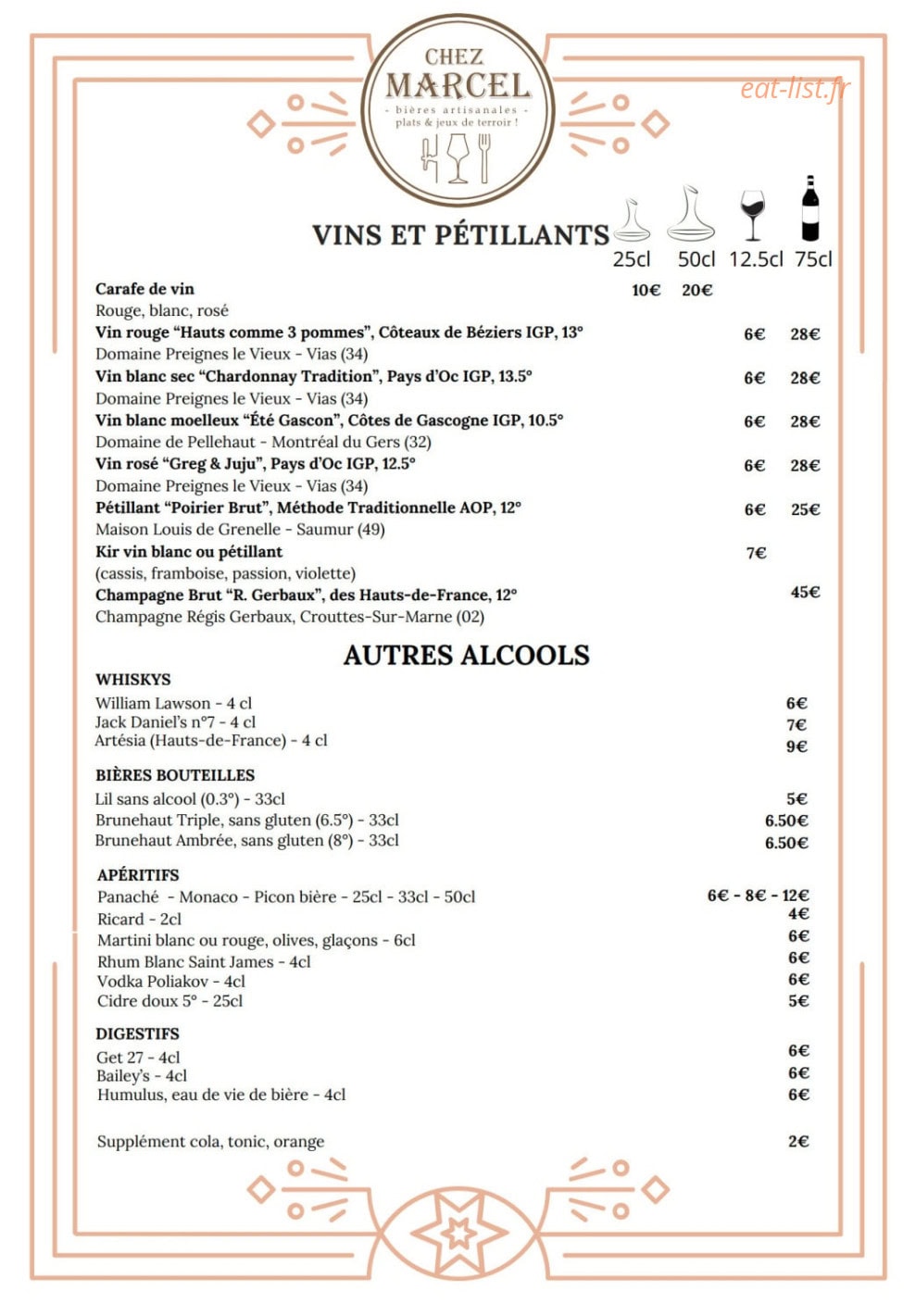 Chez Marcel — carte page 7