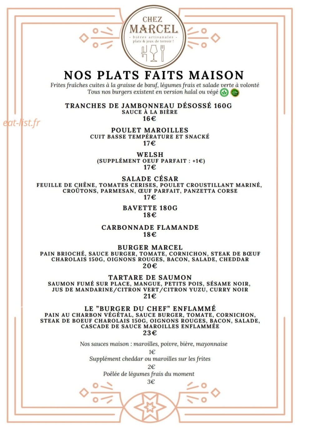 Chez Marcel — carte page 3