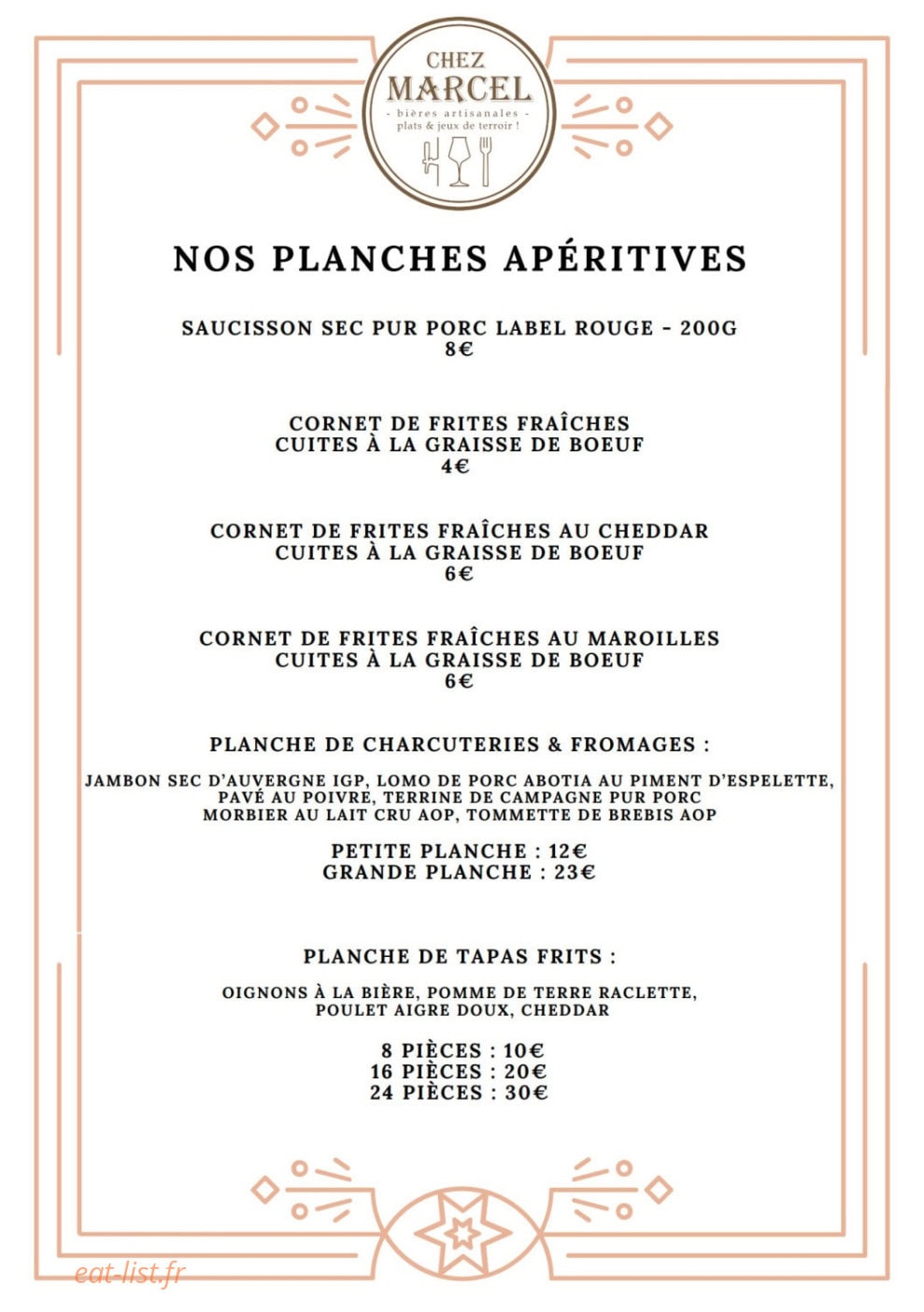 Chez Marcel — carte page 2