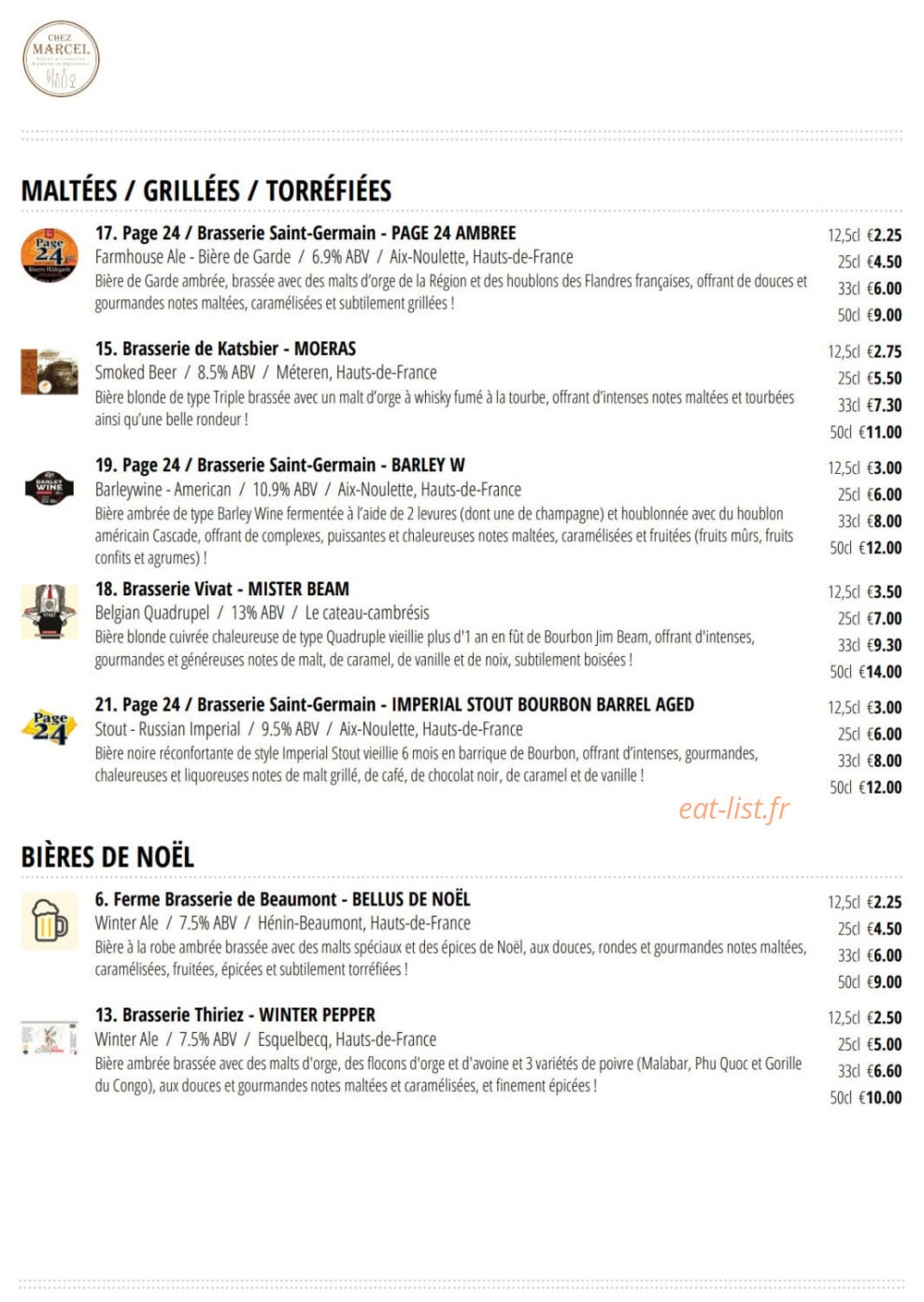 Chez Marcel — carte page 11