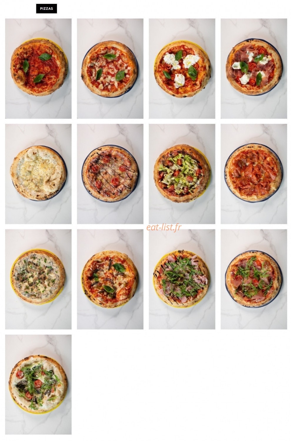 Carte et menu de Italian Trattoria à Noyelles Godault — Les pizzas
