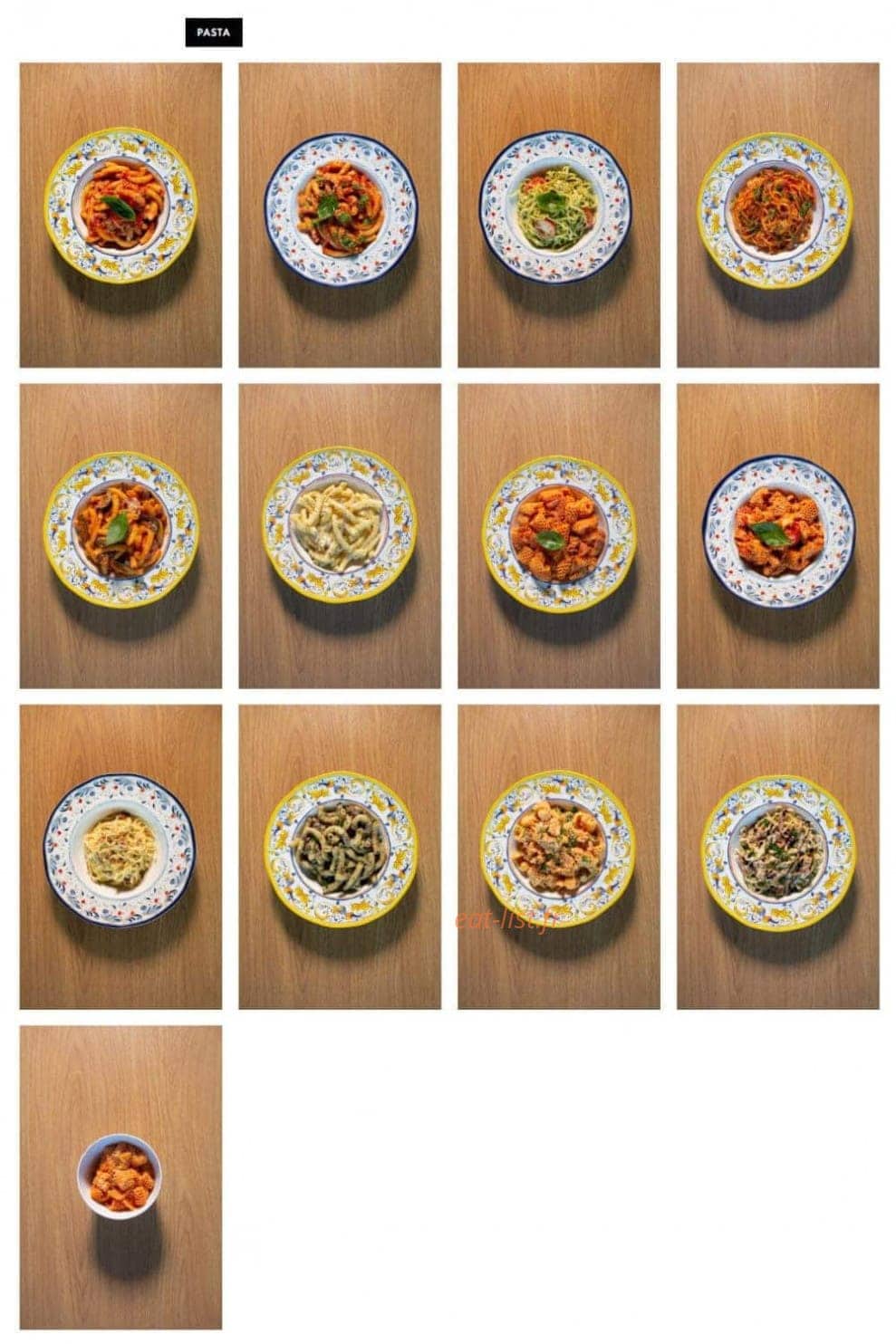 Carte et menu de Italian Trattoria à Noyelles Godault — Les pâtes