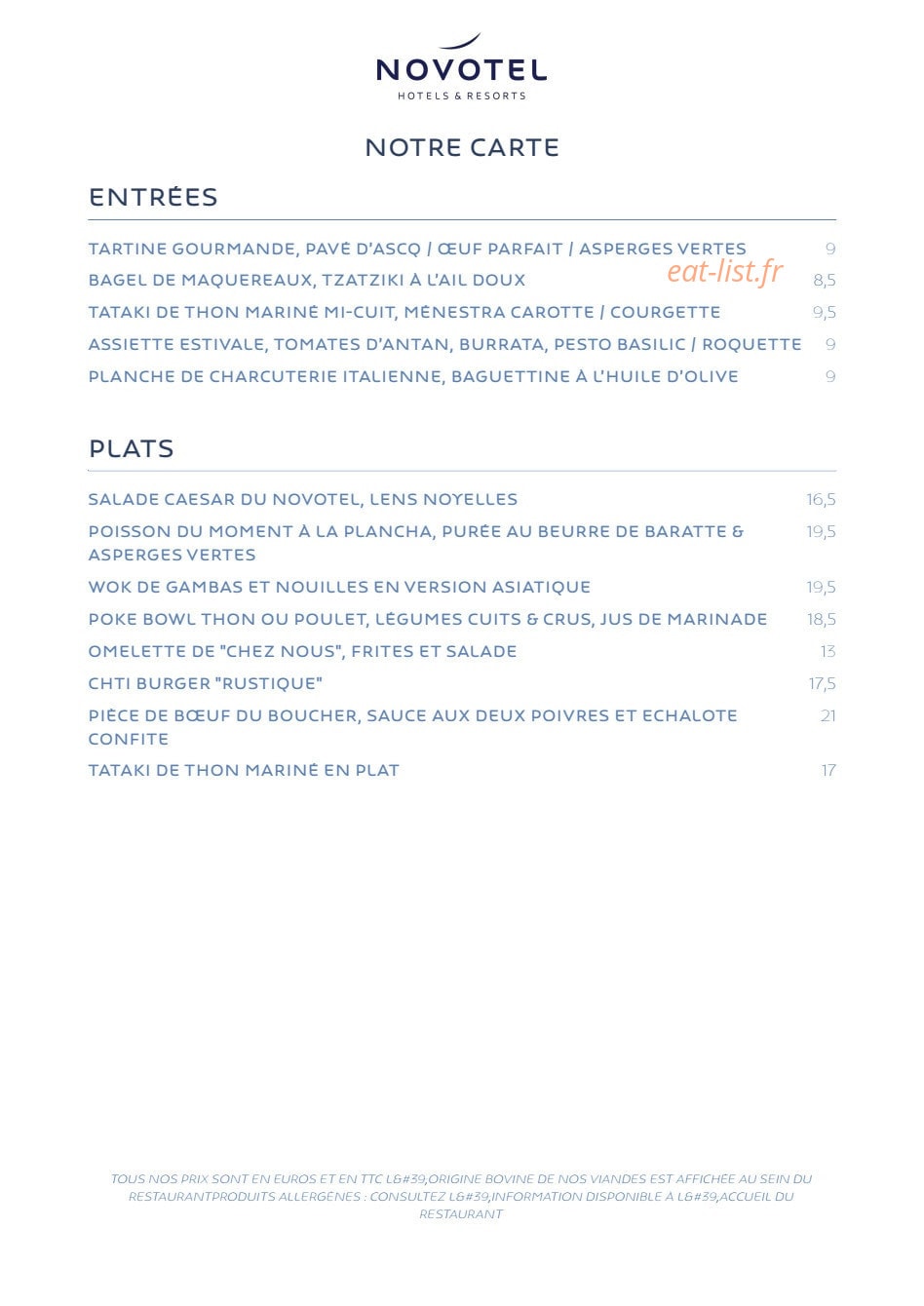 N'Café — carte page 1