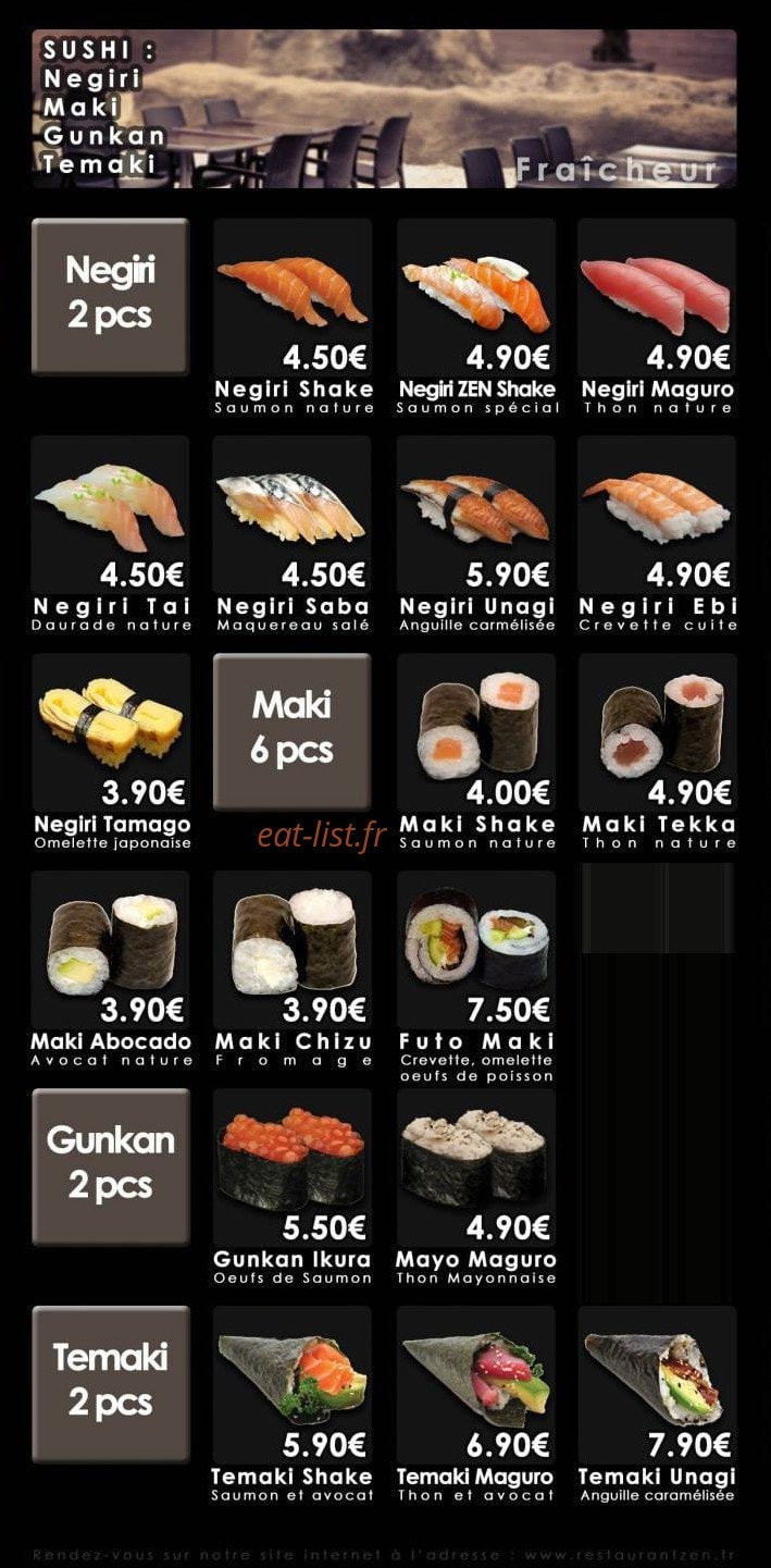 Restaurant Zen — carte page 3