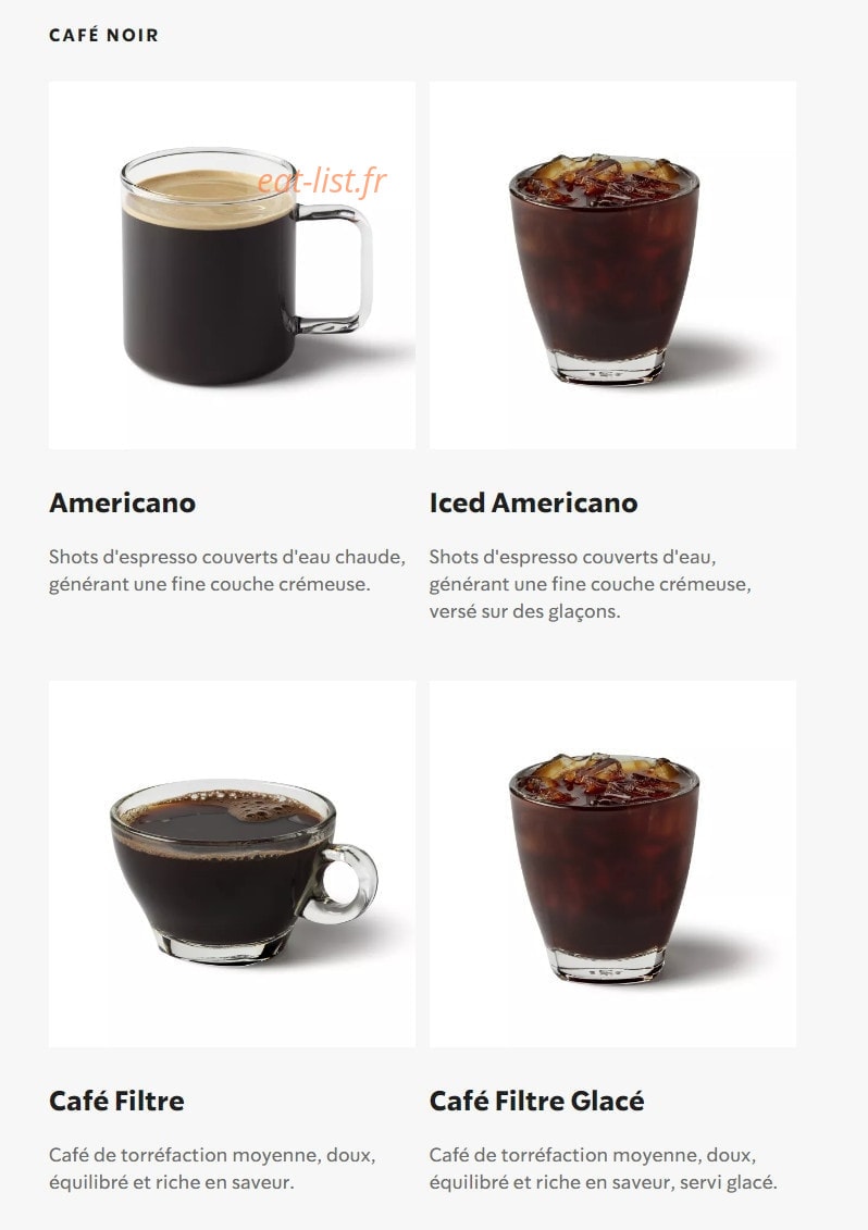 Starbucks Coffee — carte page 20