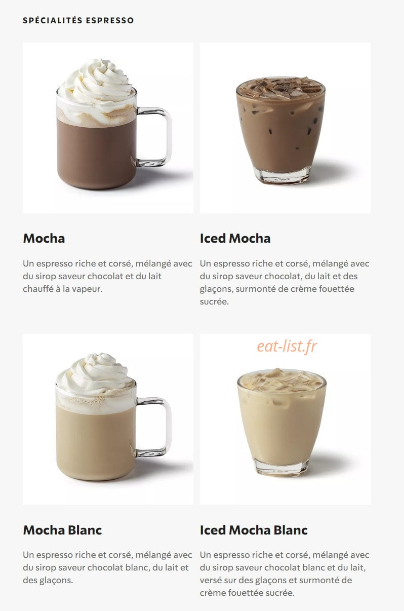 Starbucks Coffee — carte page 18