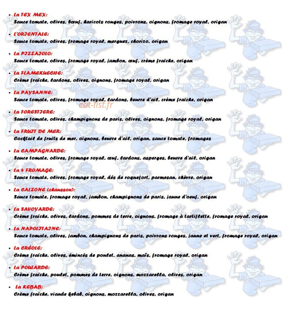 La Pata'Pizza — carte page 2