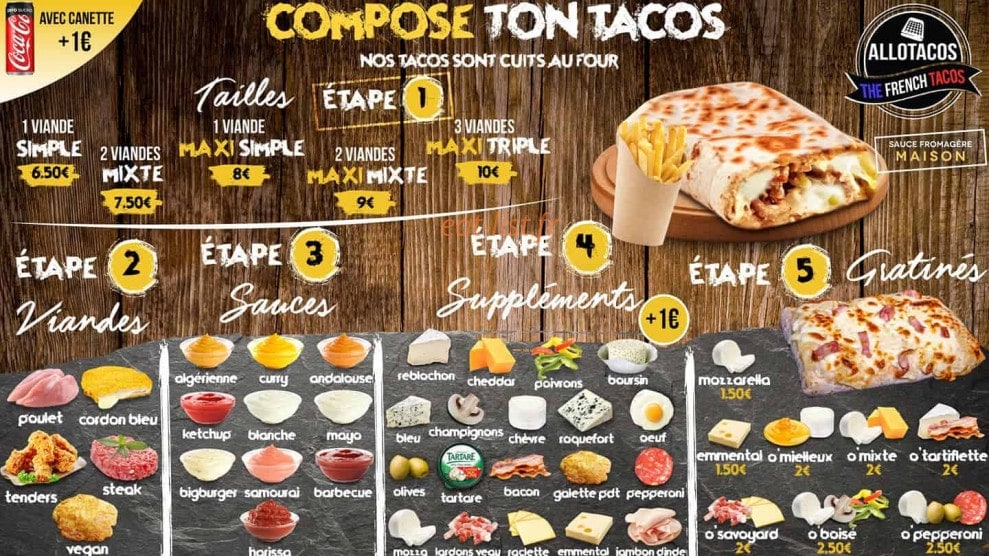 Allo tacos — carte page 3