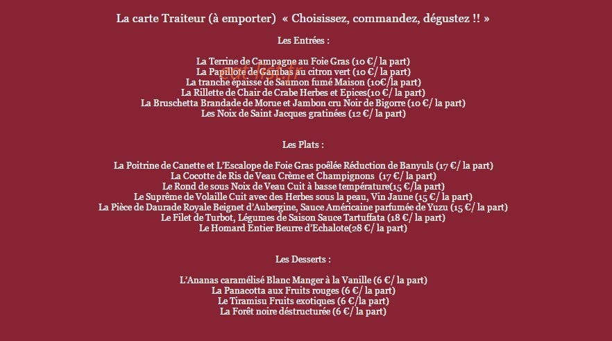 Amphitryon Capucine — carte page 5