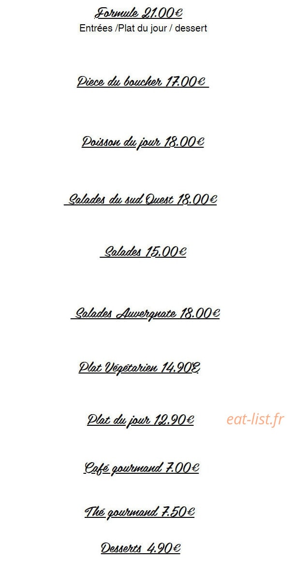 Au Comptoir — carte page 6